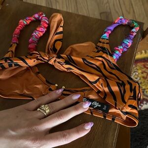 Reina Olga Tiger print bikini top size 2